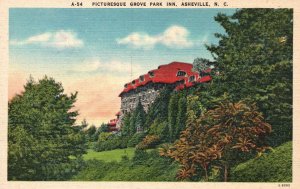 Vintage Postcard 1930's Picturesque Grove Park Inn Asheville North Carolina NC
