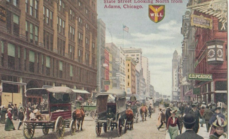 CHICAGO, Illinois, 1910 ; State Street , North from Adams