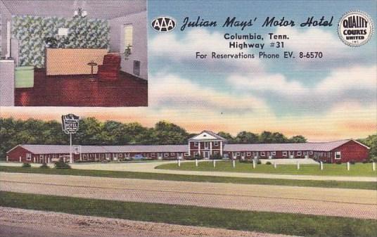 Tennesse Columbia Julian Mays Motor Hotel