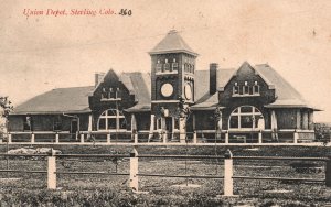 Vintage Postcard 1909 Union Depot Home Improvement Appliance Sterling Colorado