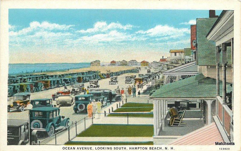 Ocean Avenue looking south HAMPTON BEACH NEW HAMPSHIRE Teich postcard 10069