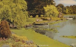 Fritton Lake Gardens Suffolk Lovers In Rowing Sailing Boat Boats Rare Postcard