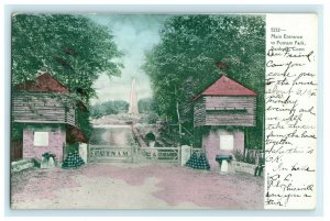 Main Entrance Putnam Park Danbury Connecticut 1908 Vintage Postcard