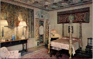 Vtg Hearst San Simeon Historical Monument Guest Bedroom East Wing CA Postcard