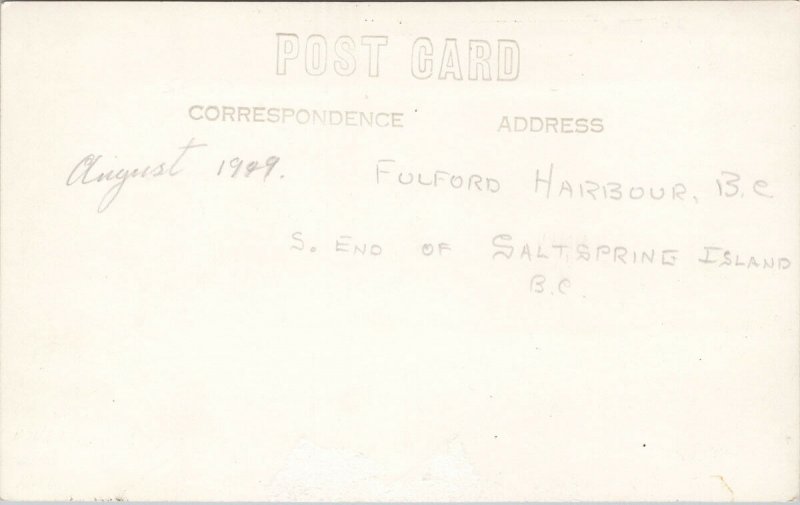 Wharf at Fulford Harbour Salt Spring Island c1949 BC Real Photo Postcard G29