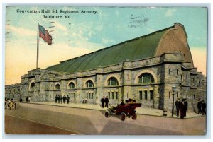 1912 Convention Hall 5th Regiment Armory Baltimore Maryland MD WW1 Postcard
