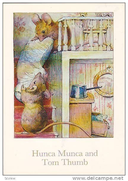 Hunca Munca and Tom Thumb, Mice carrying pillow upstairs, PU-1991