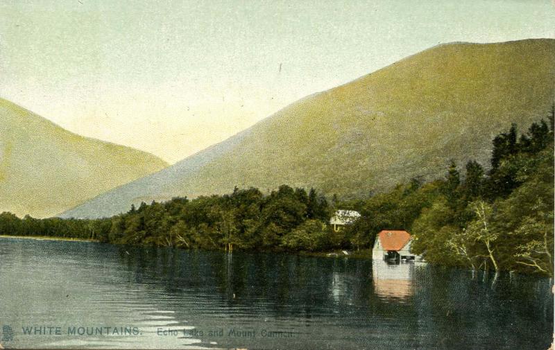 NH - Franconia Notch. Echo Lake & Cannon Mountain circa 1907. *DPO- Profile H...