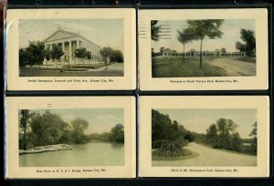 1911  Kansas City B'nai Jehudah Synagogue plus 3 other Post Cards of Elite PC Co