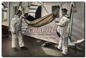 Old Postcard Army Life Marin A hammock