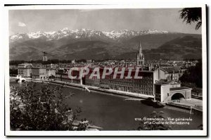 Old Postcard Grenoble General view and Belledonne