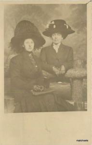 C-1908 Big Hat Women Purse Photo Studio RPPC real Photo postcard 4715