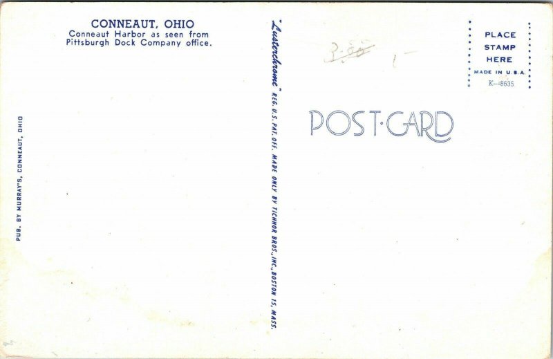 Conneaut Harbor Ohio Seen From Pittsburgh Dock Comp Vintage Postcard UNP Vtg DB 