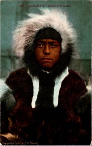 Postcard Menadelook Eskimo Boy in Alaska