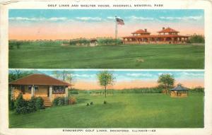 Rockford IL~Sinnissippi Golf Course~Links & Shelter House~Ingersoll Park~1941