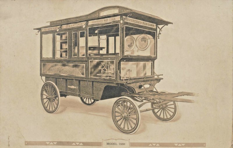 San Antonio TX Popcorn Wagon Real Photo Postcard