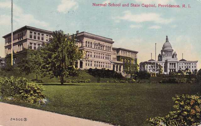 Normal School and State Capitol - Providence RI, Rhode Island - pm 1911 - DB