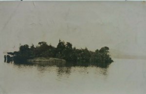 Vintage Photo Small Island in the Middle of Lake Brunner Moana New Zealand 1932