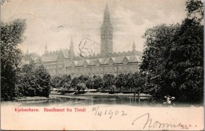 Denmark Raadhuset Fra Tivoli Copenhagen Vintage Postcard C108