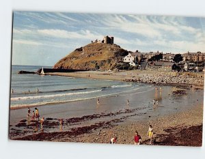 Postcard The Castle and East Beach, Criccieth, Wales