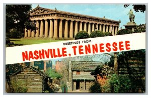 Vintage 1960's Postcard Greetings From Nashville Tennessee - Parthenon & Fort