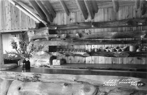 Postcard RPPC 1950s Michigan Cross Village Legs Inn Interior MI24-411