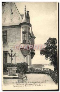 Postcard Old Chateau Chaumont sur Loire View from the terrace towards the Loire
