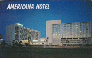 Florida Miami Beach Americana Hotel At Night 1960