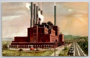 South Heights PA P&LE Train No 273 Passing Phillips Power Station Postcard A41