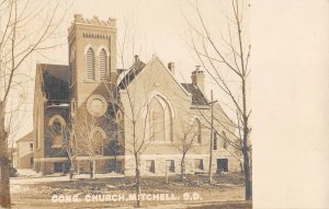 RPPC Mitchell, South Dakota, Congregational Church Antique Photo Postcard 1909