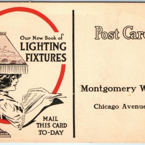 c1910s Montgomery Ward Lighting Fixture Advertising Catalog Request Postcard A15 