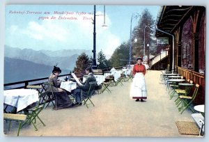 Tyrol Italy Postcard Station Terrace at the Mendel Pass c1910 Antique