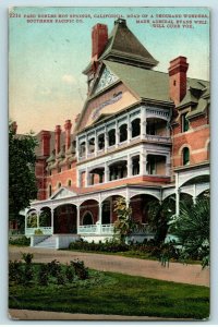 C.1910 Paso Robles Hot Springs, California, Southern Pacific Co. Postcard P169 