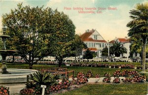 c1907 Postcard; Plaza Looking towards Union Street, Watsonville CA Santa Cruz Co