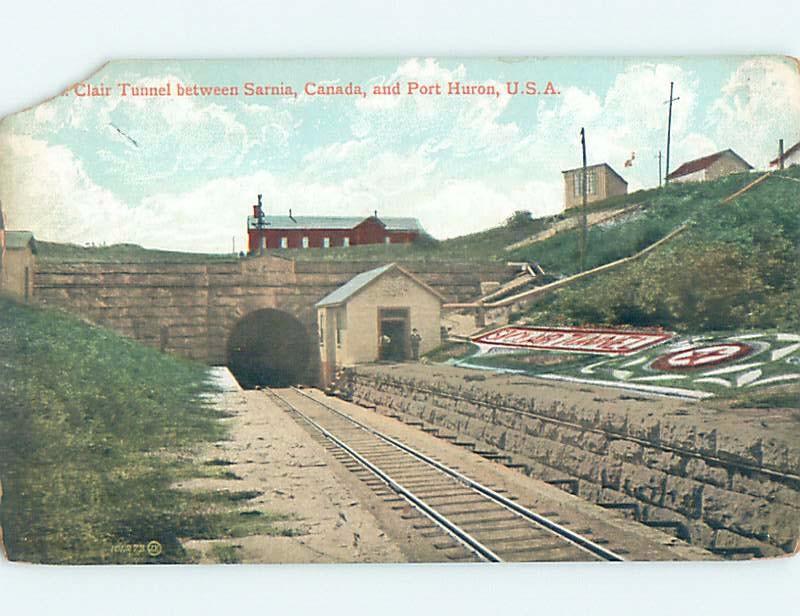 Pre-1907 TRAIN TUNNEL TO THE USA Sarnia Ontario ON hp9140