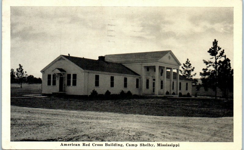 1940s American Red Cross Building Camp Shelby Hattiesburg MS Postcard
