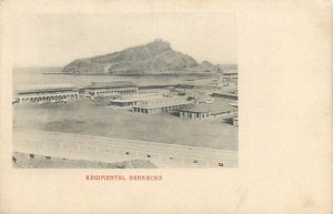 Africa regimental barracks base fort panorama scenic vintage postcard 