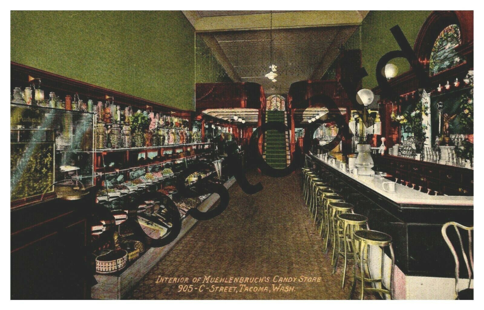 Interior of Muehlenbruch's Candy Store WA Ice Cream Parlor