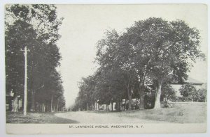 ANTIQUE POSTCARD - ST.LAWRENCE AVENUE WADDINGTON N.Y.