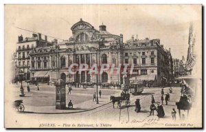 Old Postcard Angers Place of rallying the theater