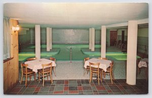 Roadside~Levis Quebec Canada~Motel Rond-Point~View Indoor Pool & Tables~Vtg PC