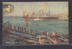 GREAT BRITAIN, RMS ORMONDE, ORIENT LINE, COALING AT PORT SAID, EGYPT, c1930 ppc. 