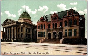 Courthouse And Hall Of Records San Jose California CA Front Building Postcard