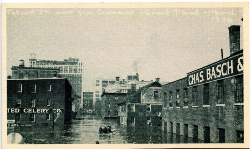 CT - Hartford. Great Flood, March 1936. Talcott Street west from Commerce