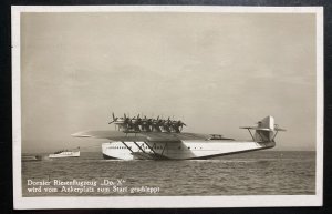 Mint Dornier DOX Giant Seaplane Real Picture Postcard Anchorage To The Start