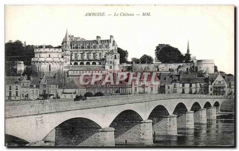 Old Postcard Amboise Chateau
