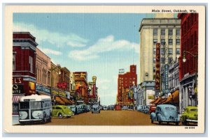 Oshkosh Wisconsin Postcard Main Street Exterior Building c1940 Vintage Antique