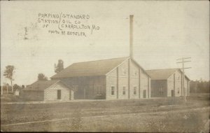 Carrollton MO Pumping Station Standard Oil Betzler c1910 Real Photo Postcard