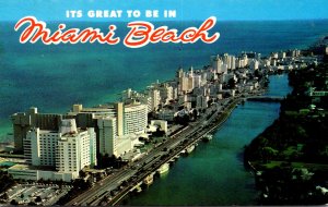 Florida Miami Beach Aerial View Of Hotel Row