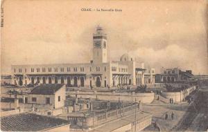 Oran Algeria Train Station Antique Postcard J50477 